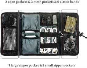 img 3 attached to 👜 ProCase Accessories Bag Organizer: Ultimate Travel Gadgets Carrying Case for Electronics – Black Plaid