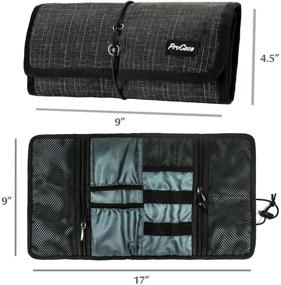 img 2 attached to 👜 ProCase Accessories Bag Organizer: Ultimate Travel Gadgets Carrying Case for Electronics – Black Plaid