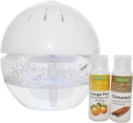 🌍 ecogecko large water based air revitalizer, glowing earth globe air freshener with water air washer and revitalizer, 2 bottles (30ml) aroma oil included, white logo