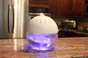 img 3 attached to 🌍 EcoGecko Large Water Based Air Revitalizer, Glowing Earth Globe Air Freshener with Water Air Washer and Revitalizer, 2 Bottles (30ML) Aroma Oil Included, White