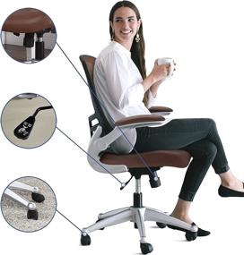 img 1 attached to Enhanced SEO: Modway Attainment Mesh Vinyl Modern Tan Office Chair