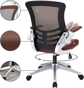 img 3 attached to Enhanced SEO: Modway Attainment Mesh Vinyl Modern Tan Office Chair