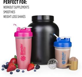 img 2 attached to 🍹 BlenderBottle Classic Shaker Bottles, 20 oz - Ideal for Protein Shakes and Pre Workout (3 Pack) in Vibrant Teal, Plum, and Cyan Colors