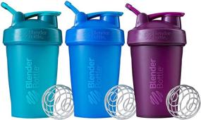 img 4 attached to 🍹 BlenderBottle Classic Shaker Bottles, 20 oz - Ideal for Protein Shakes and Pre Workout (3 Pack) in Vibrant Teal, Plum, and Cyan Colors