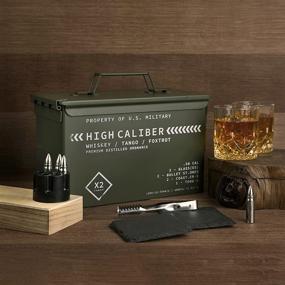 img 3 attached to 🥃 Premium Whiskey Glasses & Steel Stones Set in Tactical Display Box - Perfect Groomsmen Gifts for Men, Bourbon Lovers, with Cocktail Glasses, Slate Coasters & Tongs