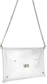 img 2 attached to Hoxis Clear PVC Envelope Clutch with Gold Chain Crossbody Strap - Women's Large Size Purse