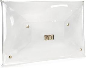 img 4 attached to Hoxis Clear PVC Envelope Clutch with Gold Chain Crossbody Strap - Women's Large Size Purse