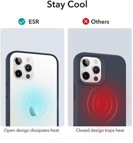 img 1 attached to 📱 ESR Silicone Bumper Case iPhone 12/12 Pro, Blue - Enhanced Heat Dissipation, Lightweight Protective Frame, MagSafe Enabled, Cloud Series