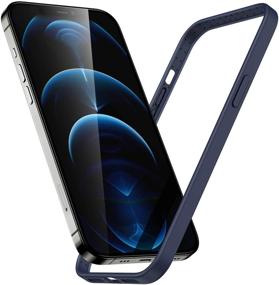 img 4 attached to 📱 ESR Silicone Bumper Case iPhone 12/12 Pro, Blue - Enhanced Heat Dissipation, Lightweight Protective Frame, MagSafe Enabled, Cloud Series