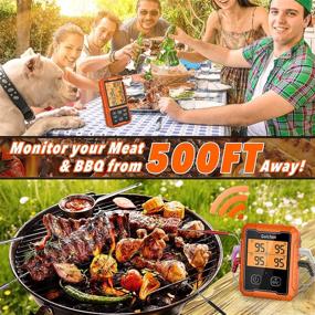 img 3 attached to Guichon Wireless Meat Thermometer with 500FT Remote Range - 4 Probes Digital Food Thermometer for BBQ, Grill, Oven, Smoker