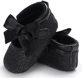 img 1 attached to Charming Bowknot Non Slip Toddler Princess I Black Girls' Shoes - Perfect for Style and Safety!