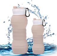 🚲 collapsible sport water bottle bpa free, 2 pack silicone reusable travel water bottles - perfect for outdoor activities, hiking, biking & more - leak proof, foldable & portable - gray, 18oz + 12oz логотип