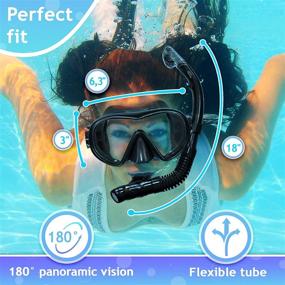 img 1 attached to 🤿 Adults' Dry Top Snorkel Set with Purge Valve - Snorkeling Mask and Snorkel Combo - Anti-Fog Tempered Glass Scuba Diving and Snorkeling Mask with No Leaks - Dry Top Snorkel with Silicone Mouthpiece