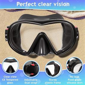 img 3 attached to 🤿 Adults' Dry Top Snorkel Set with Purge Valve - Snorkeling Mask and Snorkel Combo - Anti-Fog Tempered Glass Scuba Diving and Snorkeling Mask with No Leaks - Dry Top Snorkel with Silicone Mouthpiece