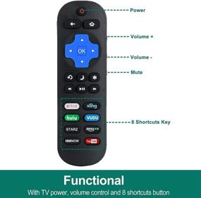 img 1 attached to Универсальный пульт дистанционного управления Roku TV совместим с TCL/Hisense/Onn/Hitachi/RCA/Sanyo/Westinghouse/LG/JVC, замена с 8 кнопками быстрых доступов