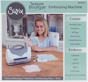 img 4 attached to 🔮 Enhance your crafting projects with the Sizzix White and Gray 660950 Texture Boutique Embossing Machine