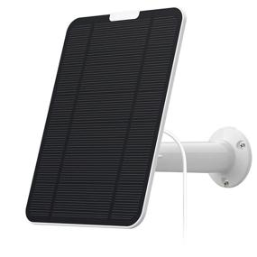 img 2 attached to 2021 Upgraded 4W 5V Solar Panel for Eufycam 2/2 Pro/2C/2C Pro/E - IP65 Weatherproof with Wall Mount and 13.1ft Power Cable (1-Pack)