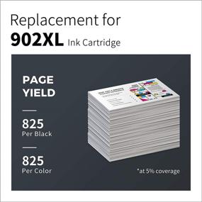 img 1 attached to 🖨️ High-Quality Remanufactured Ink Cartridges for HP 902XL - 4-Pack (Black, Cyan, Magenta, Yellow) - OfficeJet & OfficeJet Pro Compatible