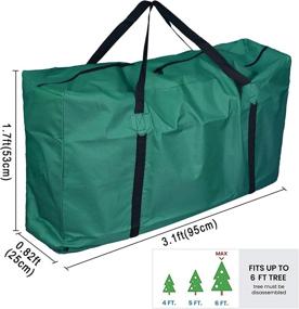 img 2 attached to 🎄 Waterproof Oxford Cloth Green Christmas Tree Storage Bag for 5'-6' Slim Small Artificial Trees by MelonBoat