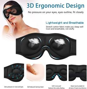 img 2 attached to Sleep Headphones Bluetooth Eye Mask: 3D Sleeping Mask with Bluetooth 5.0 Wireless Headphones for Side Sleepers, Insomnia, and Travel