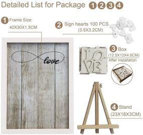 img 3 attached to 📔 White Wooden Wedding Guest Book with Rustic Y&K Homish Picture Frame, Drop Top Sign Book and 100PCS Wooden Hearts – Ideal Wedding Decorations and Gift for Unlimited Love