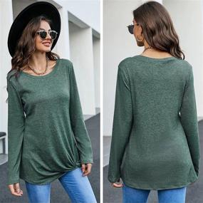 img 3 attached to 👚 Women's Casual Twist Front Tunic Tops: Long Sleeve Shirts for Leggings