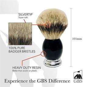 img 3 attached to Top-Quality G.B.S Silvertip Pure Badger Shaving Brush – Resin Black Handle, Stand Included. Unbelievably Soft Bristles for Luxurious Lather. Premium Shiny Handle, Extra Long Loft Bristles. Ideal for Daily Grooming. 23 MM Knot Size.