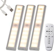 💡 3 pack under cabinet lights: remote controlled, usb rechargeable led kitchen lights without wiring - ideal for closet, wardrobe, kitchen логотип