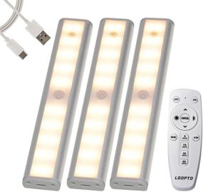 img 4 attached to 💡 3 Pack Under Cabinet Lights: Remote Controlled, USB Rechargeable LED Kitchen Lights Without Wiring - Ideal for Closet, Wardrobe, Kitchen