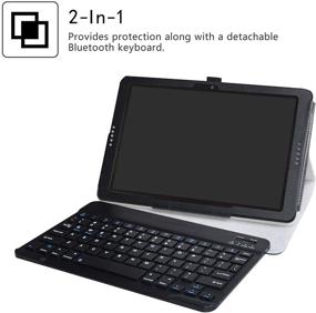 img 3 attached to 📱 AT&T Primetime Wireless Keyboard Case - LiuShan Detachable Wireless Keyboard Stand with PU Leather Cover for 10.0" ATT Primetime/ZTE K92 Primetime 4G LTE Android Tablet in Black