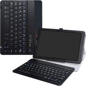 img 4 attached to 📱 AT&T Primetime Wireless Keyboard Case - LiuShan Detachable Wireless Keyboard Stand with PU Leather Cover for 10.0" ATT Primetime/ZTE K92 Primetime 4G LTE Android Tablet in Black