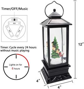 img 2 attached to 🎅 Eldnacele 12-inch Christmas Snow Globe Lantern - USB and Battery Powered, Glittering Santa Claus Lighted Lantern with 6-hour Timer Centerpiece (Santa Sleigh)