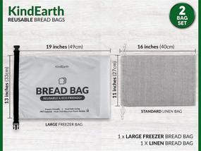 img 2 attached to KindEarth Reusable Bread Bags: Keep Your Homemade Sourdough Fresh with Organic Linen Cloth Cotton Bag and Extra Large Loaf Container - Perfect Gift for Bread Makers!