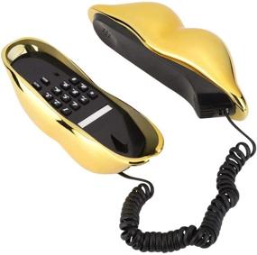 img 3 attached to 📞 Bewinner1 European Style Home Telephone - Fashionable Cute Red Lips Shape Telephone in Gold: Ideal for Holiday Celebrations, Birthdays, and Valentine's