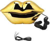 📞 bewinner1 european style home telephone - fashionable cute red lips shape telephone in gold: ideal for holiday celebrations, birthdays, and valentine's logo