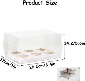 img 1 attached to 🧁 Clear Cupcake Boxes: 12-Set Plastic Containers for 6 Cupcakes - White 10x7x5.5 Inch Display Carrier