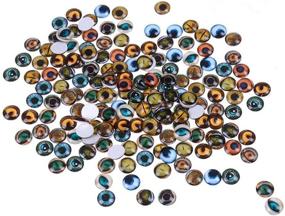 img 4 attached to 200PCS Dragon Eyes Cabochons - Mixed Color Lucky Evil Eye Glass Flatback Scrapbooking Dome Accessory for Jewelry Pendant Settings - 12mm