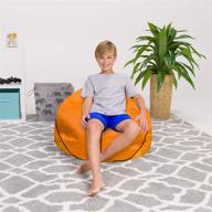 large posh beanbags bean bag chair - 38in - sports basketball design in vibrant orange and black logo