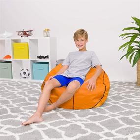 img 2 attached to Large Posh Beanbags Bean Bag Chair - 38in - Sports Basketball Design in Vibrant Orange and Black