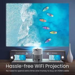 img 2 attached to 📽️ Upgraded Native 1080P Smart WiFi Mini Projector, 7000LUX Video Projector for Home Entertainment and Office Powerpoint Presentations, Portable Projector Compatible with Mac, iOS and Android Systems