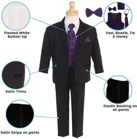 img 1 attached to 🤵 Stylish Little Gents Boys Tuxedo Black: Sleek Boys' Clothing for Special Occasions