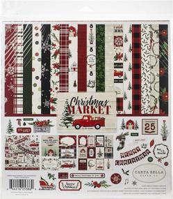 img 2 attached to Carta Bella Paper Company: Vibrant Red, Green, Tan, Black & White Papers for Creative Crafts!