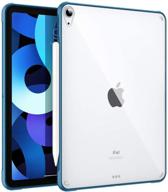 moko ipad air 4 case 2020 - clear back cover with bumper, support touch id, apple pencil 2 charging - twilight blue logo