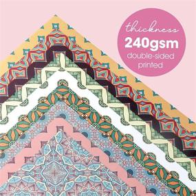 img 2 attached to 🎨 Premium 12x12 Mandala Double Sided Scrapbook Cardstock Paper Pad - 36 Sheets, 240gsm Thick | Ideal for Card Making, Planner, Origami, Decoupage, and Decorative Gift Wrapping