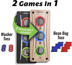 img 3 attached to 2-in-1 Bean Bag Toss and Washer Toss Combo Outdoor Game by GoSports - Fun for 🎯 Kids and Adults - Includes 2 Double Sided Game Boards, 6 Washers, 6 Bean Bags, and Carry Case