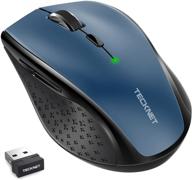 🖱️ tecknet classic 2.4g portable optical wireless mouse: usb nano receiver, 6 buttons, 30 months battery life, 4800 dpi, 6 adjustment levels (blue) logo