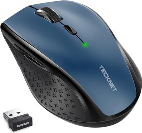img 4 attached to 🖱️ TECKNET Classic 2.4G Portable Optical Wireless Mouse: USB Nano Receiver, 6 Buttons, 30 Months Battery Life, 4800 DPI, 6 Adjustment Levels (Blue)