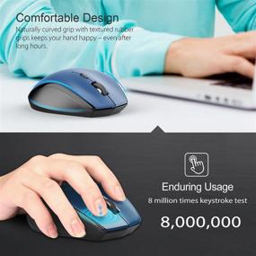 img 2 attached to 🖱️ TECKNET Classic 2.4G Portable Optical Wireless Mouse: USB Nano Receiver, 6 Buttons, 30 Months Battery Life, 4800 DPI, 6 Adjustment Levels (Blue)