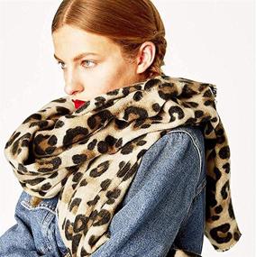 img 2 attached to Cashmere Pashmina Oversized Leopard Headscarf