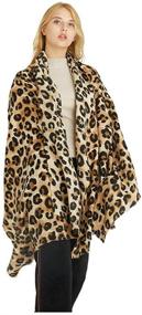 img 4 attached to Cashmere Pashmina Oversized Leopard Headscarf